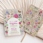 Boho Wildflower Vlinder Tuin Meisje Baby shower Kaart