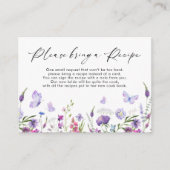 Boho Wildflower Vlinderrecept Aanvraag Kaart (Voorkant)