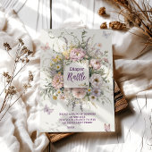 Boho Wildflower vlinders Diapper Raffle Informatiekaartje