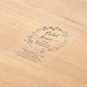 Boho Wildflower Vrijgezellenfeest Acryl Uitnodigingen (Laagn)