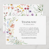 Boho Wildflower Vrijgezellenfeest Bedankkaart (Voorkant / Achterkant)