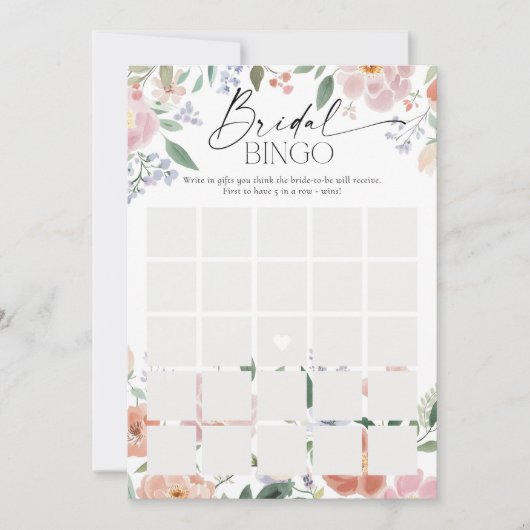 Boho Wildflower Vrijgezellenfeest Bingo spel Kaart (Voorkant)