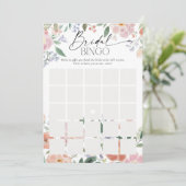 Boho Wildflower Vrijgezellenfeest Bingo spel Kaart (Staand voorkant)