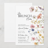 Boho Wildflower Vrijgezellenfeest Brunch Kaart (Voorkant / Achterkant)