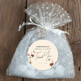Boho Wildflower Vrijgezellenfeest Dank u Ronde Sticker