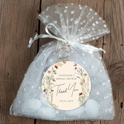Boho Wildflower Vrijgezellenfeest Dank u Ronde Sticker