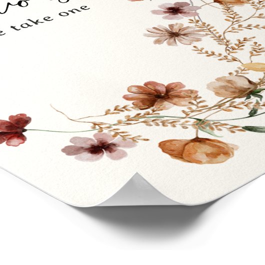 Boho Wildflower Vrijgezellenfeest Favorieten teken Poster (Hoek)