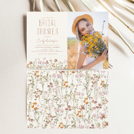 Boho Wildflower Vrijgezellenfeest Fotouitnodiging Kaart