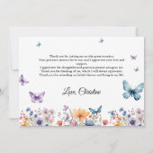 Boho Wildflower Vrijgezellenfeest Hartelijk dank Aankondiging (Achterkant)