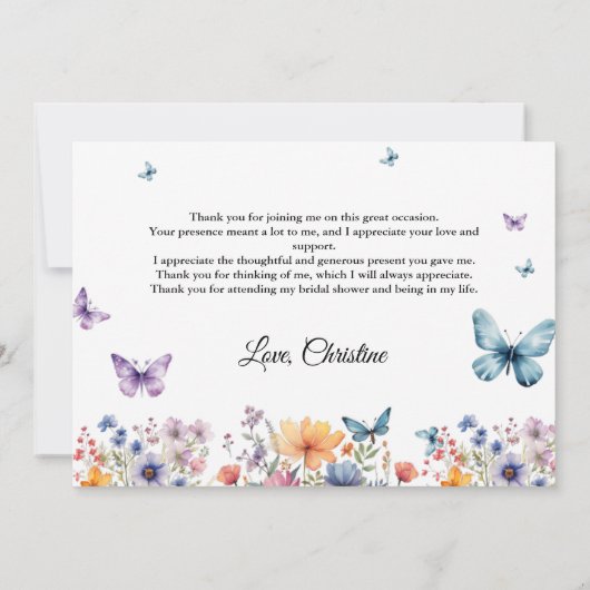 Boho Wildflower Vrijgezellenfeest Hartelijk dank Aankondiging (Achterkant)