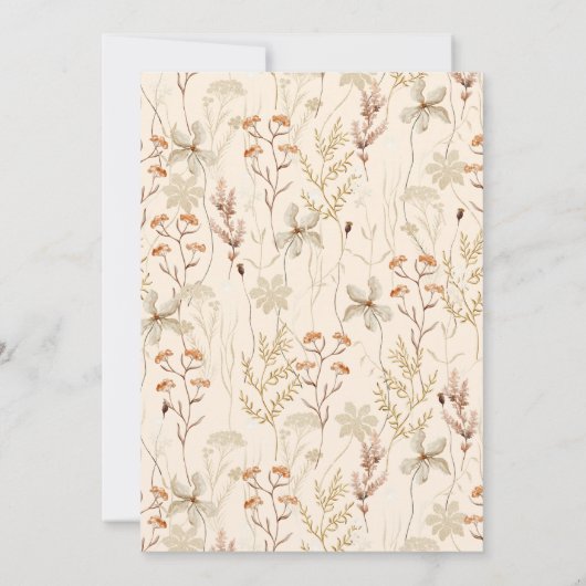 Boho Wildflower Vrijgezellenfeest Kaart (Achterkant)