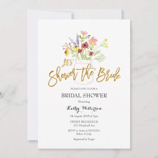 Boho Wildflower Vrijgezellenfeest Kaart (Voorkant)