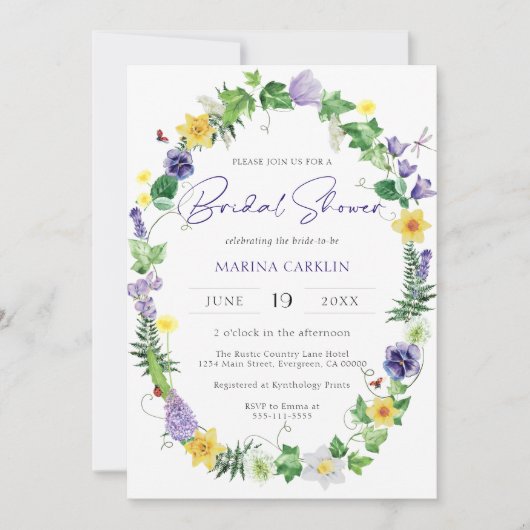 Boho Wildflower Vrijgezellenfeest Kaart (Voorkant)