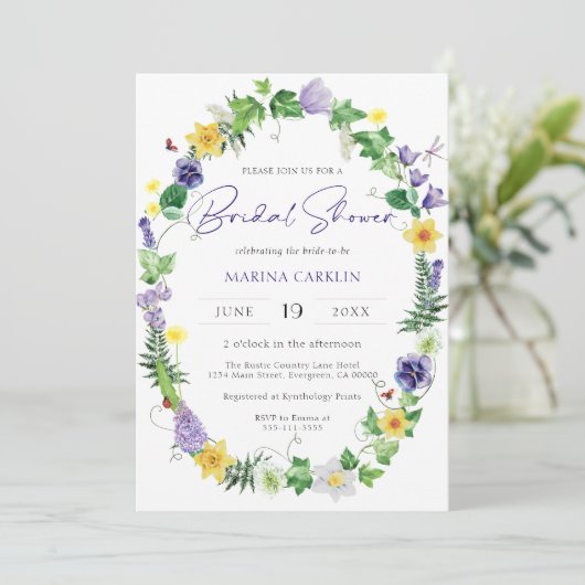 Boho Wildflower Vrijgezellenfeest Kaart (Staand voorkant)