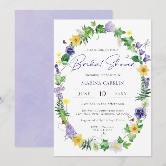 Boho Wildflower Vrijgezellenfeest Kaart (Voorkant / Achterkant)