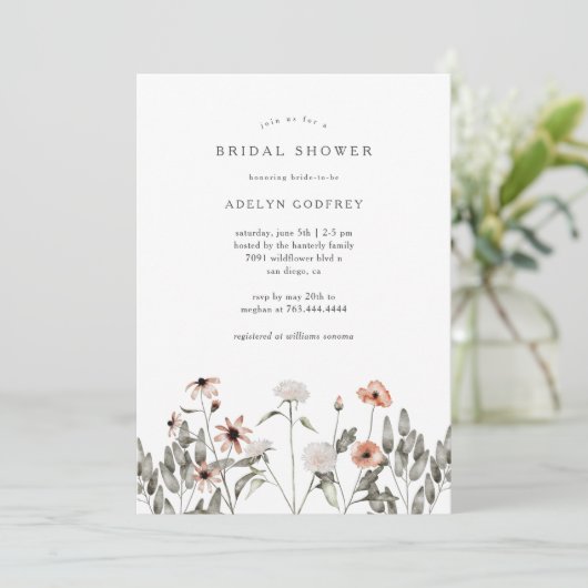 Boho Wildflower Vrijgezellenfeest Kaart (Staand voorkant)