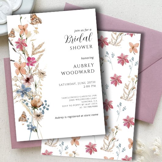 Boho Wildflower Vrijgezellenfeest Kaart