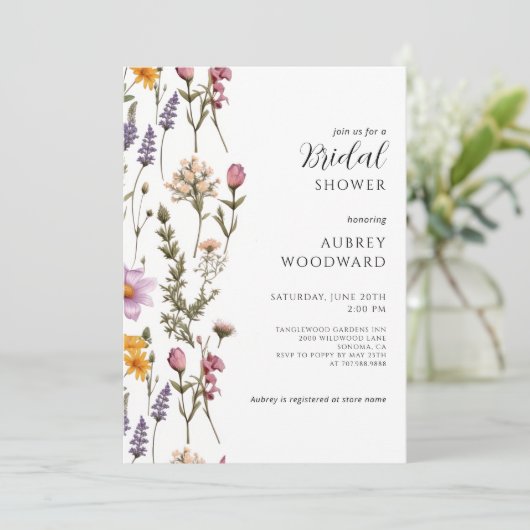 Boho Wildflower Vrijgezellenfeest Kaart (Staand voorkant)