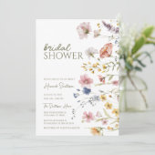 Boho Wildflower Vrijgezellenfeest Kaart (Staand voorkant)