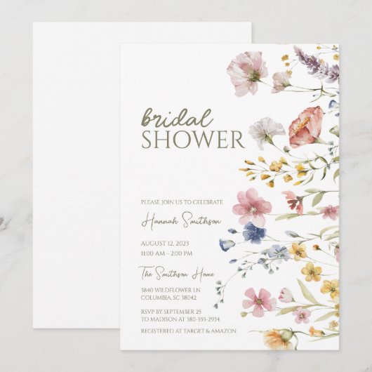 Boho Wildflower Vrijgezellenfeest Kaart (Voorkant / Achterkant)