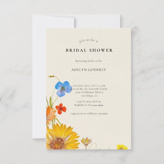 Boho Wildflower Vrijgezellenfeest Kaart (Voorkant)