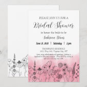 Boho Wildflower Vrijgezellenfeest Nodig Waterverf Kaart (Voorkant / Achterkant)