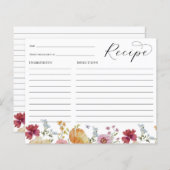 Boho Wildflower Vrijgezellenfeest Receptenkaart (Voorkant / Achterkant)