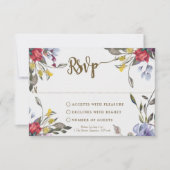 boho wildflower vrijgezellenfeest rsvp kaart (Voorkant)