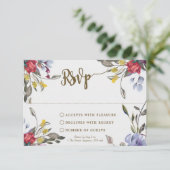 boho wildflower vrijgezellenfeest rsvp kaart (Staand voorkant)