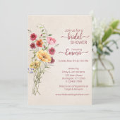 Boho wildflower Vrijgezellenfeest Save The Date (Staand voorkant)