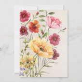 Boho wildflower Vrijgezellenfeest Save The Date (Achterkant)