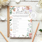 Boho Wildflower Vrijgezellenfeest Scattergories sp Kaart