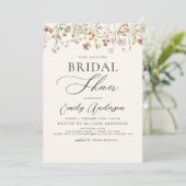 Boho Wildflower Vrijgezellenfeest Script Kaart (Staand voorkant)