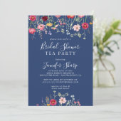 Boho Wildflower Vrijgezellenfeest Tea Party Kaart (Staand voorkant)