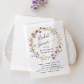 Boho Wildflower Vrijgezellenfeest Vellum Uitnodigingen