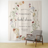 Boho Wildflower Vrijgezellenfeest Wandkleed (In situ)