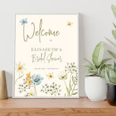 Boho wildflower vrijgezellenfeest welkomstbord poster