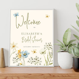 Boho wildflower vrijgezellenfeest welkomstbord poster