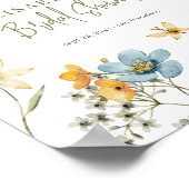 Boho wildflower vrijgezellenfeest welkomstbord poster (Hoek)