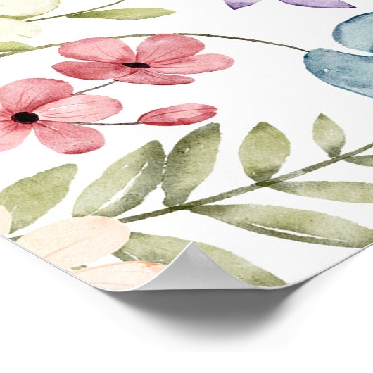 Boho Wildflower Vrijgezellenfeest Welkomstteken Poster (Hoek)