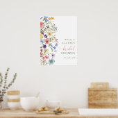 Boho Wildflower Vrijgezellenfeest Welkomstteken Poster (Keuken)