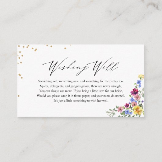 Boho Wildflower Vrijgezellenfeest Wishing Well Ins Informatiekaartje (Voorkant)