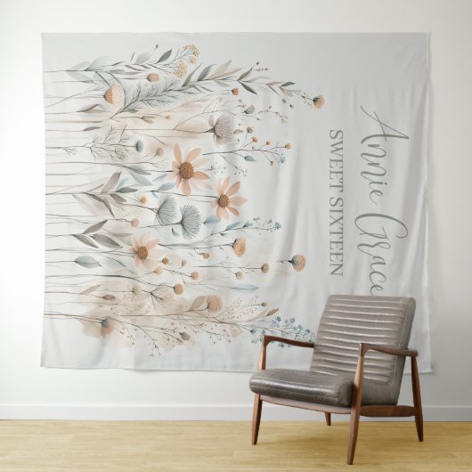 Boho Wildflower Wandkleed (In Situ (horizontaal))