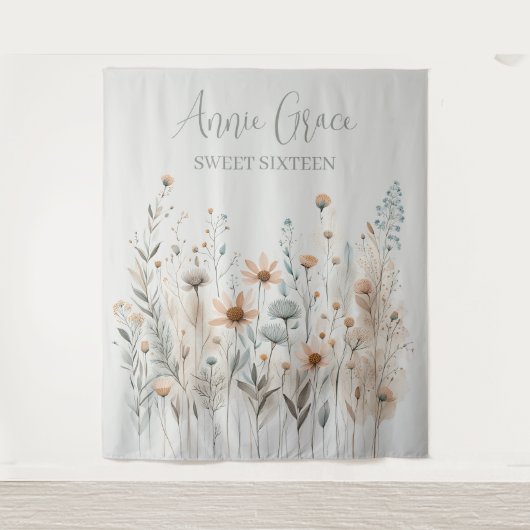 Boho Wildflower Wandkleed (Voorkant)