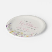 Boho Wildflower Watercolor Baby Shower Papieren Bordje (Gekanteld)