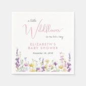 Boho Wildflower Watercolor Baby Shower Servet (Voorkant)