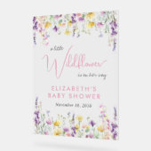Boho Wildflower Watercolor Baby Shower Welcome Acryl Bord (Hoek)