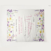 Boho Wildflower Watercolor Baby Shower Welcome Wandkleed (Voorkant (horizontaal))