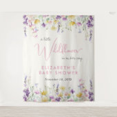 Boho Wildflower Watercolor Baby Shower Welcome Wandkleed (Voorkant)