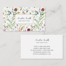 Boho Wildflower Watercolor Lente Bloem Visitekaartje